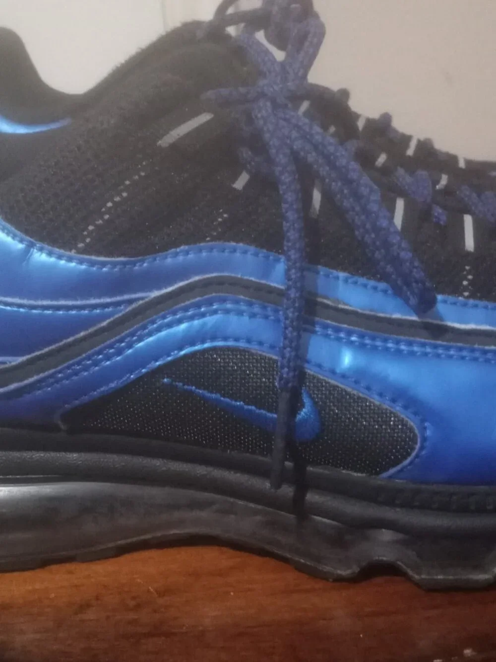 Nike Air Max 24-7 97 Penny Foamposite Spark 397252-014 Size 9 Blue BlackR